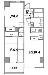 ウィスタリアガーデン 2LDKの間取図画像