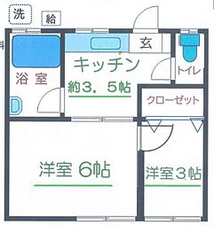グリーンハイツ 2Kの間取図画像