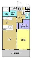 Ｂｌｉｓｓ小池原 1階1LDKの間取り