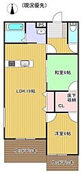 茅ヶ崎市東海岸南1丁目アパート 2LDKの間取図画像