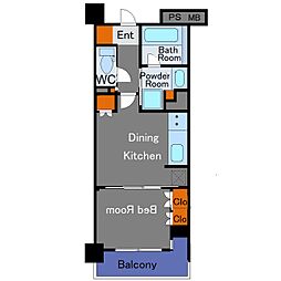 ライオンズアイル渋谷松濤 1DKの間取図画像