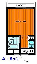 トラスティ永山 1階ワンルームの間取り