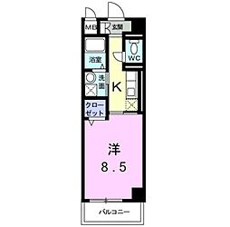 メゾン・ソレイユ 1Kの間取図画像