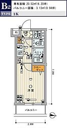 スカイコート練馬平和台 1Kの間取図画像