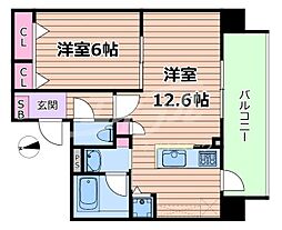 Osaka Metro谷町線 野江内代駅 徒歩6分の賃貸マンション 4階1DKの間取り
