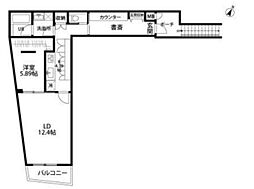 デコール代官山 2階1LDKの間取り