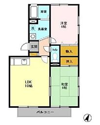 リバーサイド壱番館 2階2LDKの間取り
