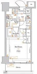 ＤＩＰＳ十条仲原ＥＡＳＴ 2階1Kの間取り