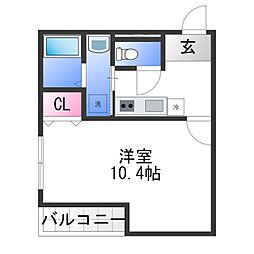 南海線 浜寺公園駅 徒歩4分の賃貸アパート 3階1Kの間取り