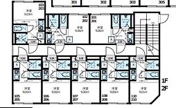ジリオロッソ東新宿 地下1階ワンルームの間取り