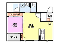 ミルズグランディール愛宕 1LDKの間取図画像