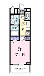 ランタナ 1階1Kの間取り