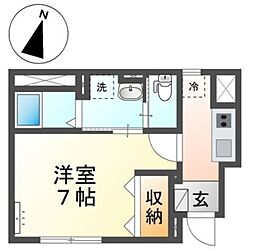 Autumn Leaf(オータム リーフ) 1Kの間取図画像