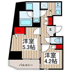 アイル押上ノルドドゥーエ 2Kの間取図画像