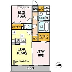 TD西ノ前 2LDKの間取図画像