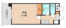 東京メトロ東西線 妙典駅 徒歩8分の賃貸マンション 2階1Kの間取り