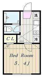 メゾン・ド・ヴェール 1階1Kの間取り