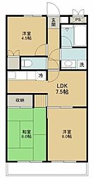 メルベイユ・フジ 7階3DKの間取り