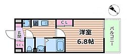 Luxe新大阪VI 1Kの間取図画像