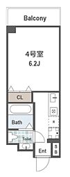 銀座アパートメントハウス 1Kの間取図画像