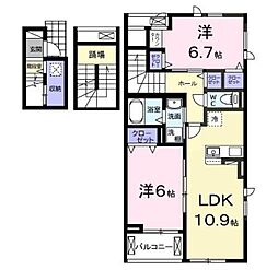 サンリット ヒル 3階2LDKの間取り