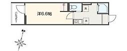 MELLAS南浦和V 1Kの間取図画像