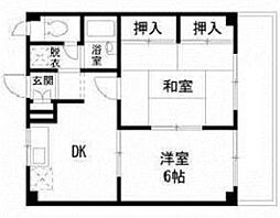 エステートピアエース 1階2DKの間取り