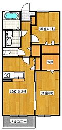 ハイム老司 2LDKの間取図画像