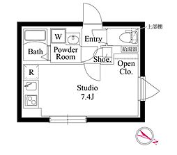 ルリアン西新宿 3階ワンルームの間取り
