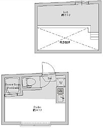 アーバンプレイス駒込III 2階ワンルームの間取り
