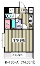 ウェルフェア富浜 2階1Kの間取り