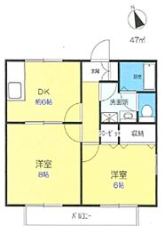エムヤマグチ 2DKの間取図画像