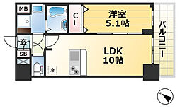 プレサンス兵庫ヴィアーレ 1LDKの間取図画像
