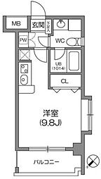 ルクレ森下レジデンス 7階ワンルームの間取り