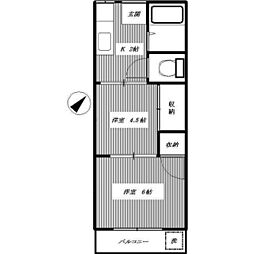 高松ハイム 2Kの間取図画像