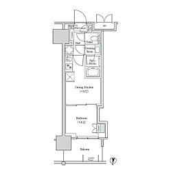 ブルックサイドレジデンス木場 1DKの間取図画像