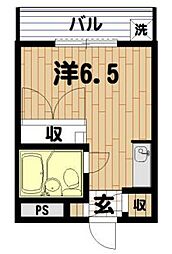 オッコユースフル南林間 ワンルームの間取図画像