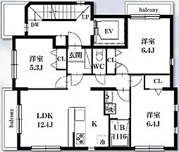 シャッツクヴェレ 2階3LDKの間取り