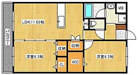 デ・ゾン・カタブチ 202 ｜ 福岡県久留米市大善寺南１丁目1-13（賃貸マンション2LDK・2階・59.00㎡） その2