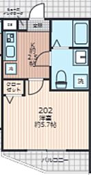 EVERA大倉山 1Kの間取図画像