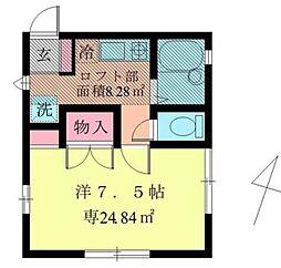 パルモッコ自由が丘 2階1Kの間取り