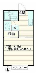 メゾンドール市川 1階1Kの間取り