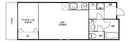 EVERA若宮町 1LDKの間取図画像