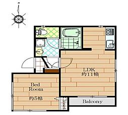 ＭＩＣＨＩ ＨＯＵＳＥ 2階1LDKの間取り