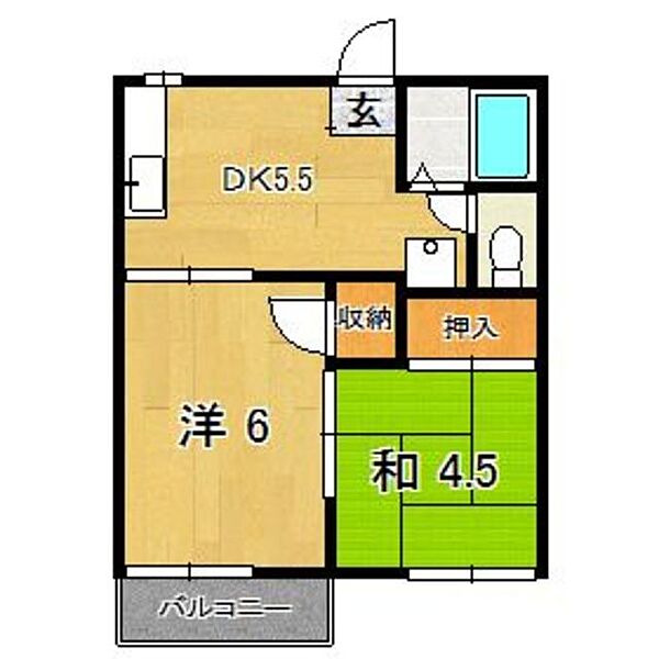 フォーブルハウス塚本 203｜福岡県久留米市荘島町(賃貸アパート2DK・2階・34.71㎡)の写真 その2