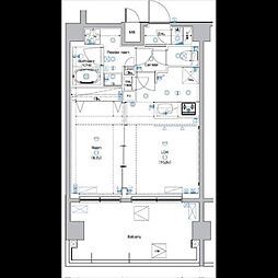 アンベリール亀戸パーク 1LDKの間取図画像
