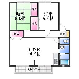 メゾンクレール 2LDKの間取図画像