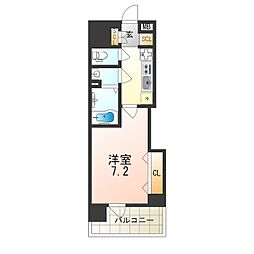 京阪本線 門真市駅 徒歩3分の賃貸マンション 11階1Kの間取り