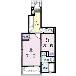 フォーレスト 2Kの間取図画像
