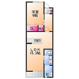 クロトリハイツ 1LDKの間取図画像